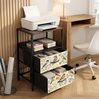 Table de chevet 2 tiroirs avec station de charge, table de chevet avec ports USB et prises USB