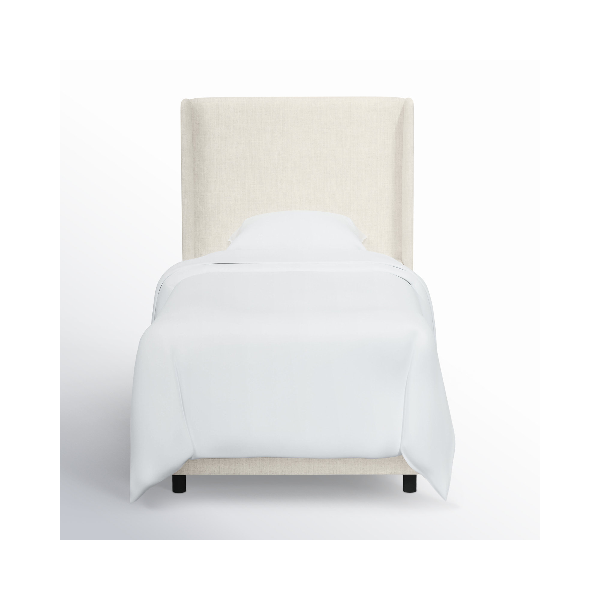 Tilly Upholstered Bed, Twin, Zuma White Textured Linen