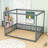 Wooden Canopy Floor Bed With Fence-1985284435-1985284432