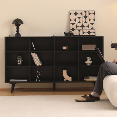 Light luxury black trendy bookcase