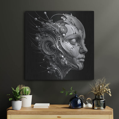  'Techno Face 3' by KIR.DART Metal Wall Art, 36" x 36"