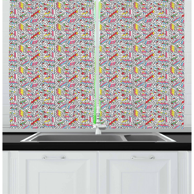 Abstract Tailored Kitchen Curtain