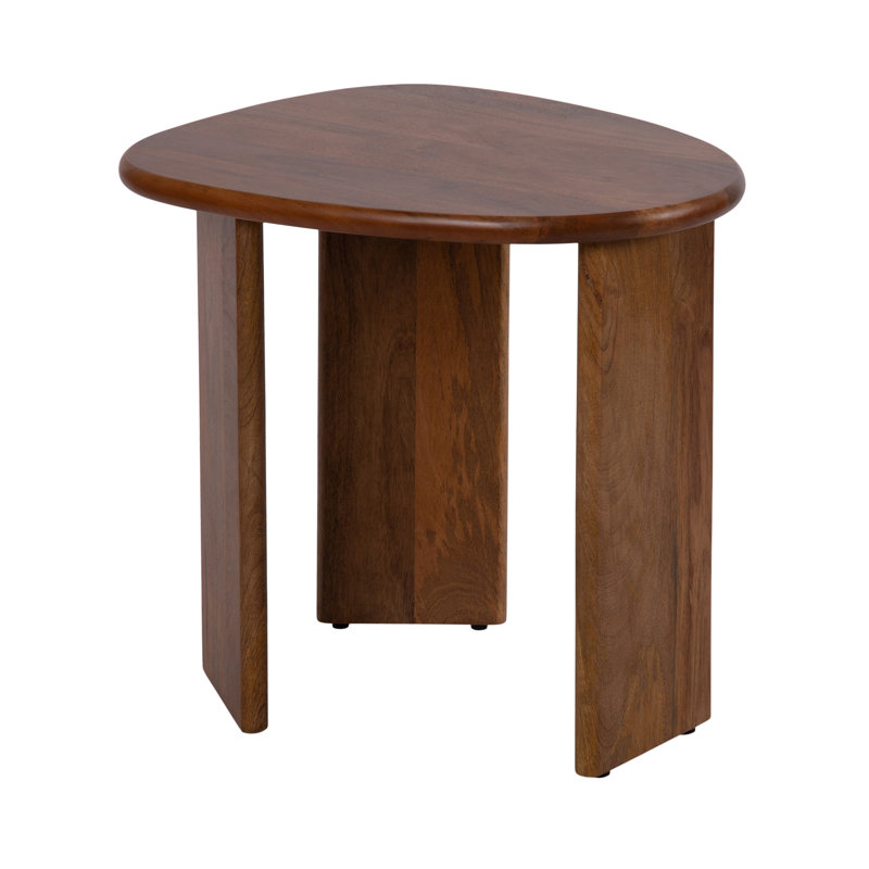 Table d'appoint de salon irrégulière, Bois brun foncé