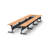 Tables Training Meeting Seminar Classroom 7Pc Beech Folding Industrial Caster Z-Base. Tables Connect.  Modesty Panel, Shelf, Power+Usb Outlet. Fold+Nest For Storage (Seating Not Included).