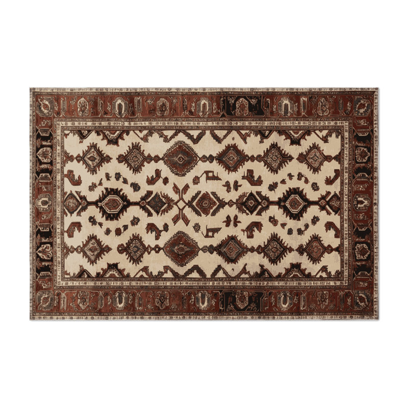 Tapis d'intérieur et d'extérieur noir Persian, Rectangulaire 2 pi x 3 pi