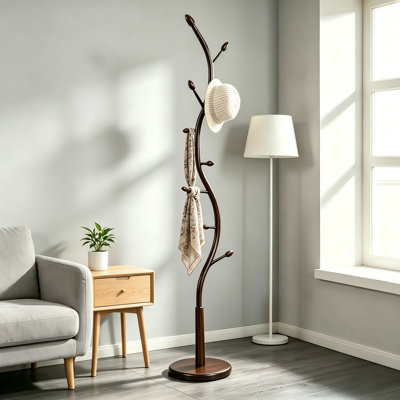 Light Luxury Metal Black Walnut Floor Stand