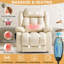 Dual Motor Leather Power Lift Recliner, Infinite Position Lay Flat, Heat & Massage for Adult&Elderly-662165055