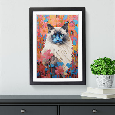 XYZ-FRM-V1223-5362 Ragdoll Cat Colour Field No.4 - Single Picture Frame Print on Wood