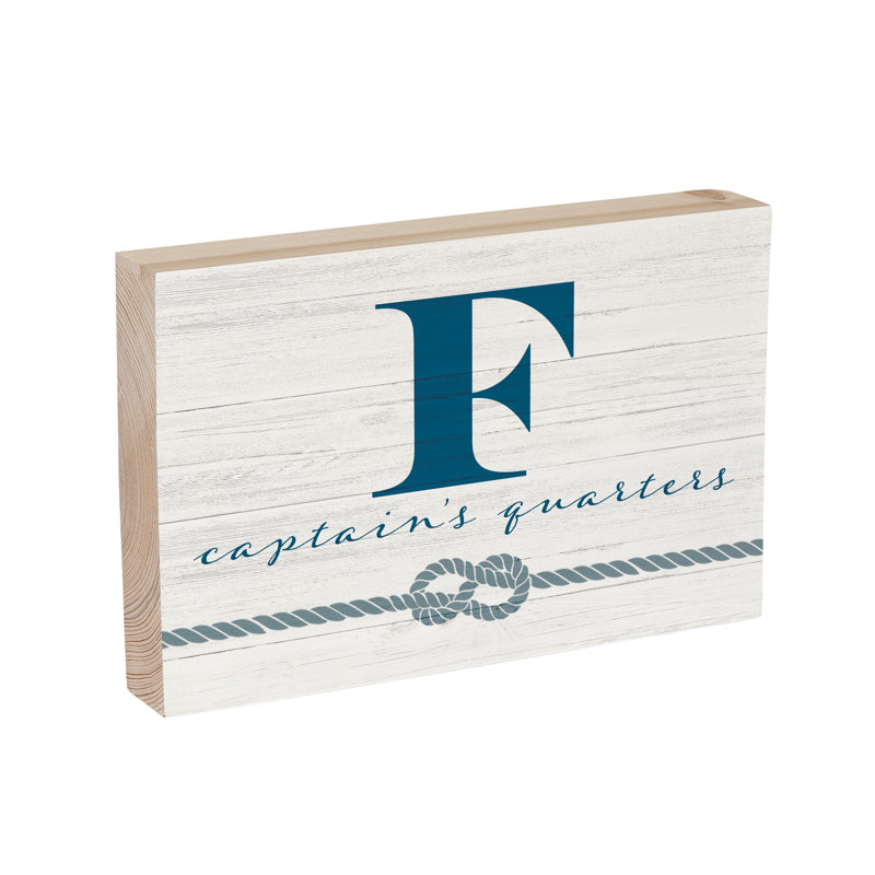 Coastal Wooden Plock Monogram Captain 12x8" F