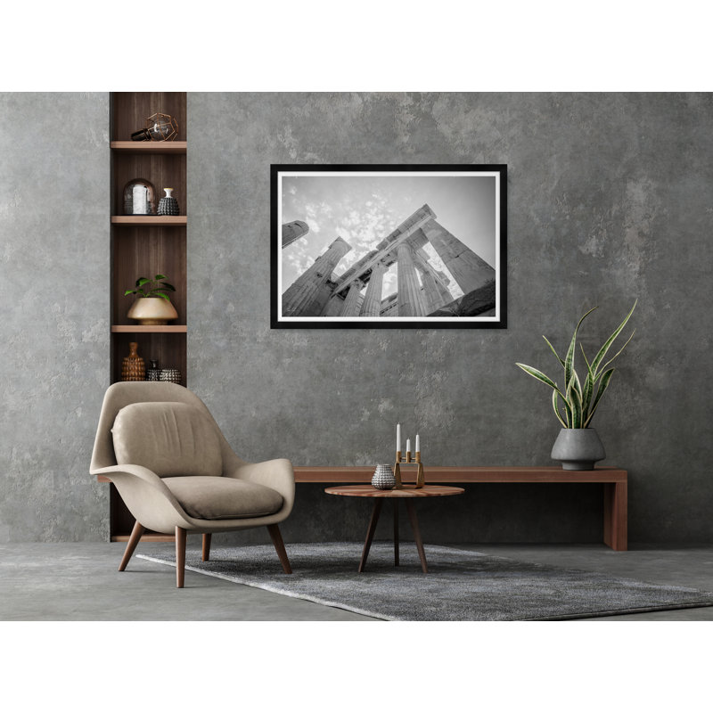 Doric Gateway In Black & White Print by Tim Klein