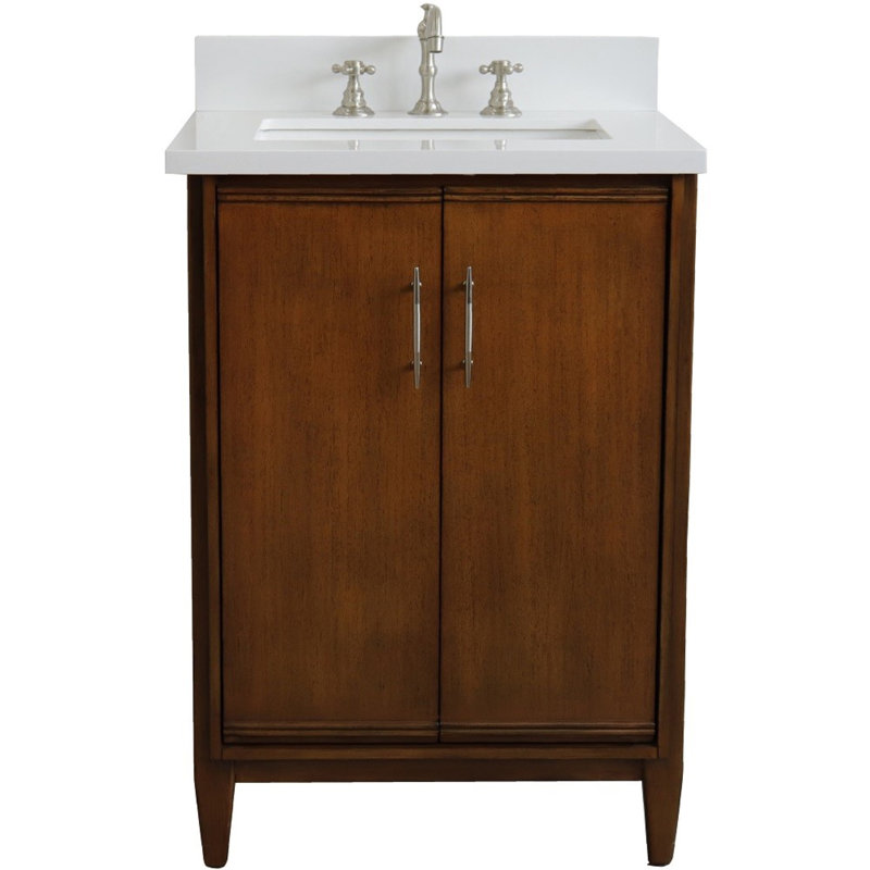 25'' Single Bathroom Vanity with Top, White