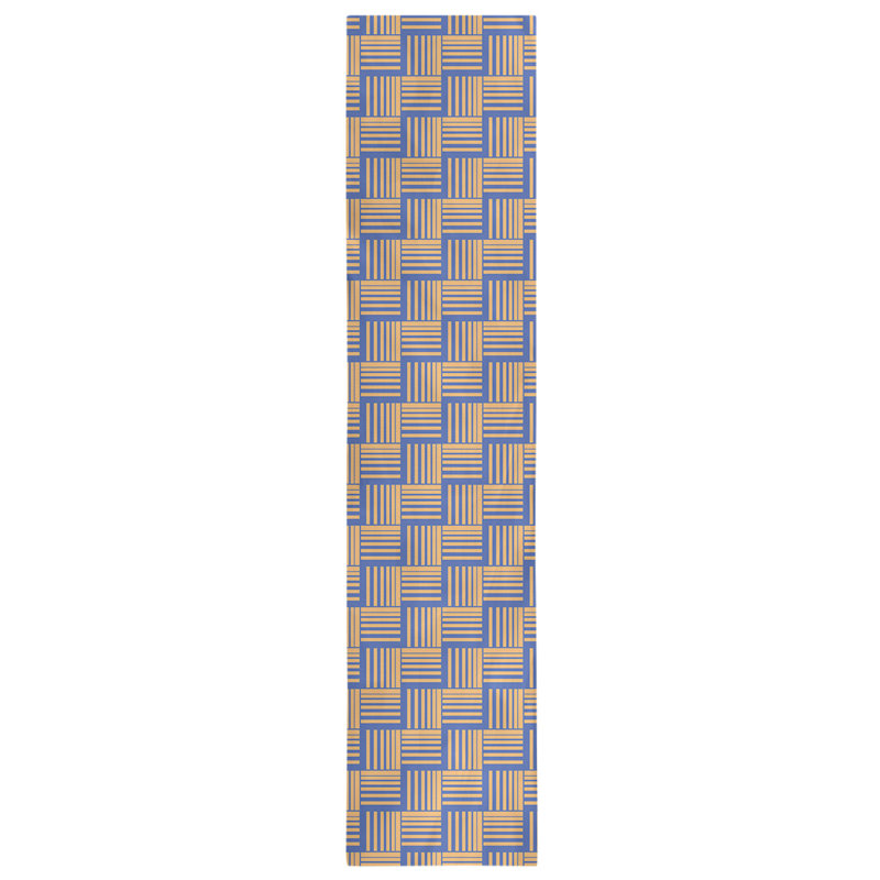 Fractured Stripes Table Runner, 16" x 90", Rich Blue/Orange
