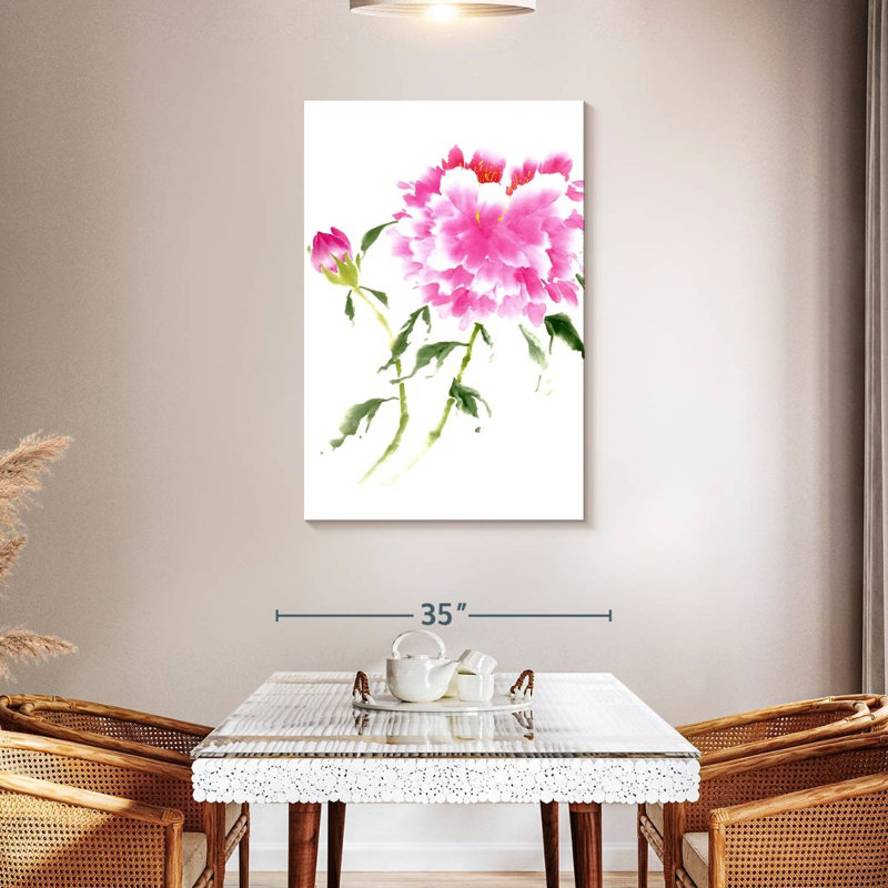 Pivoines Harnek en rose II, H 45 po x l 30 po