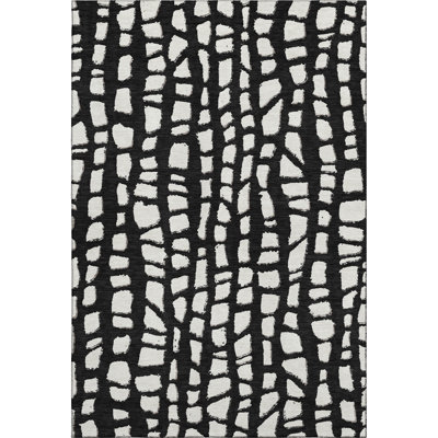 Premium Machine Washable Prisco Black Rug