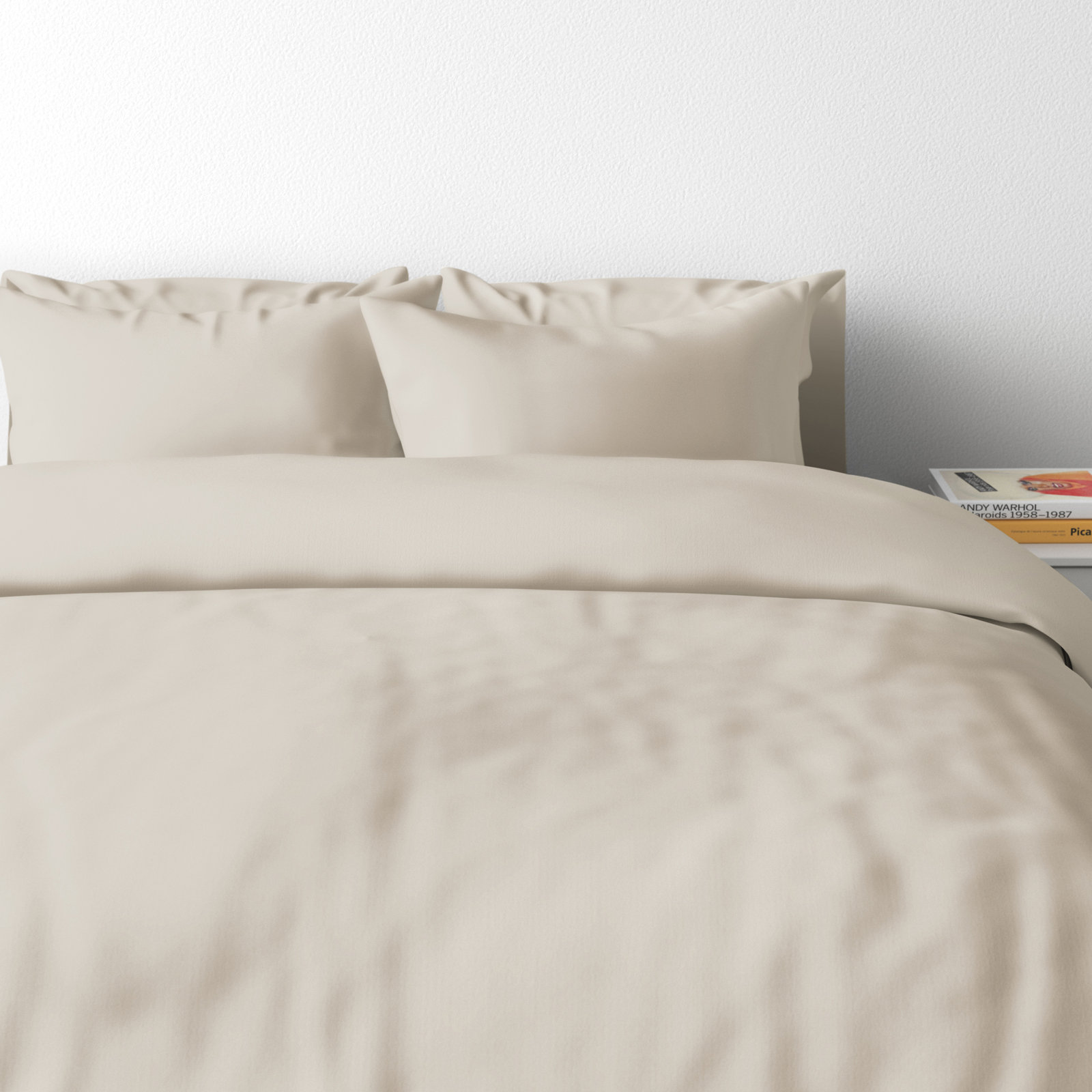 Kandice Linen Duvet Cover Set, Oatmeal, King Duvet Cover + 2 Shams