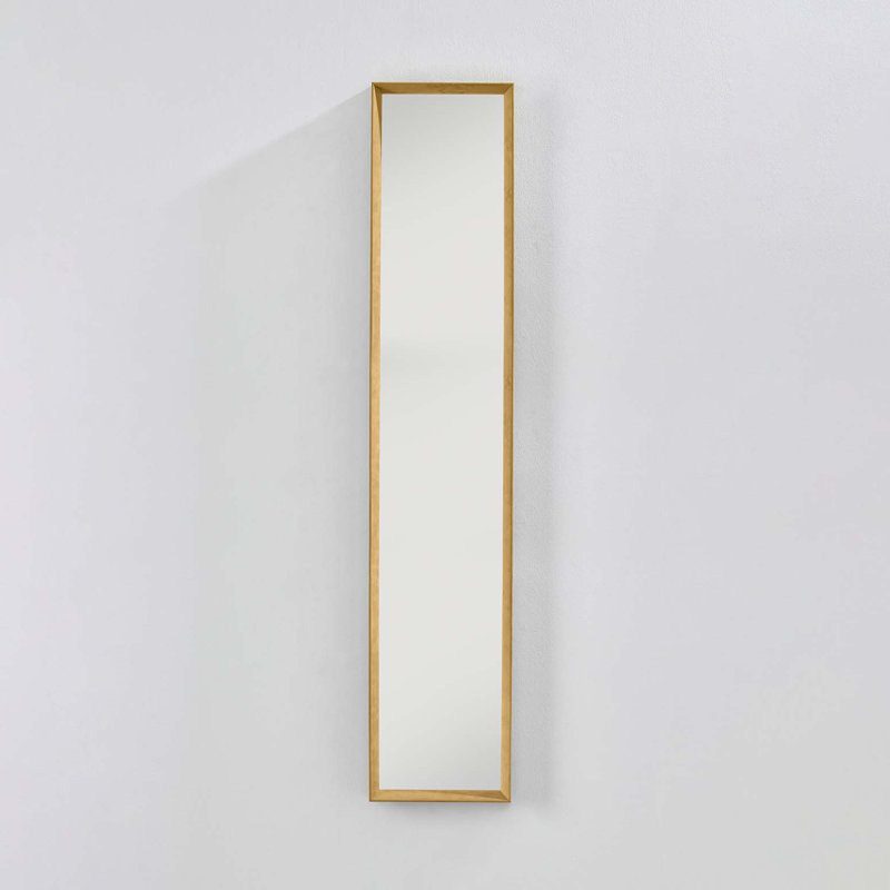 Nakira Solid Wood Rectangle Wall Mirror, 90cm x 30cm, Blue