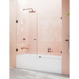 Illume 64.5 in. x 58.25 in. Fully Frameless Hinge Bathtub Door
