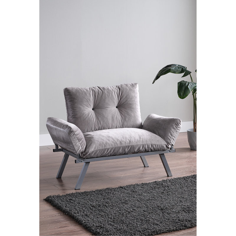 Causeuse moderne avec pieds Alora, Black