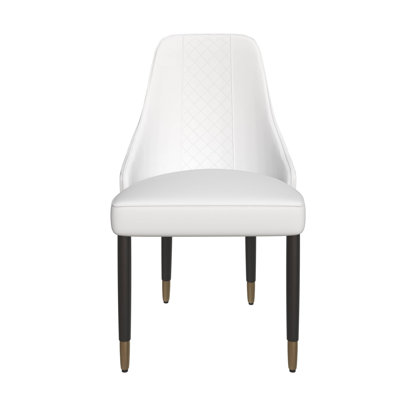 Calume Dining Side Chair – Modern Upholstered Dining Chair with High Back, Diamond Stitching, and Solid Oak Wood Legs, Ergonomic Kitchen & Dining Room by Mercer41