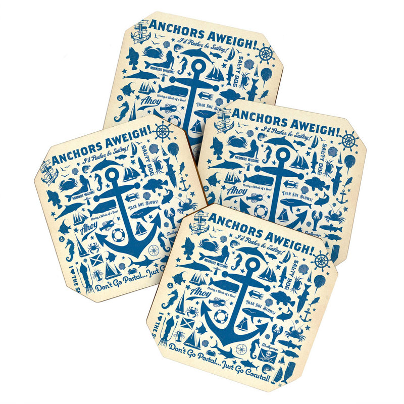 Wood 4 Piece Coaster Set