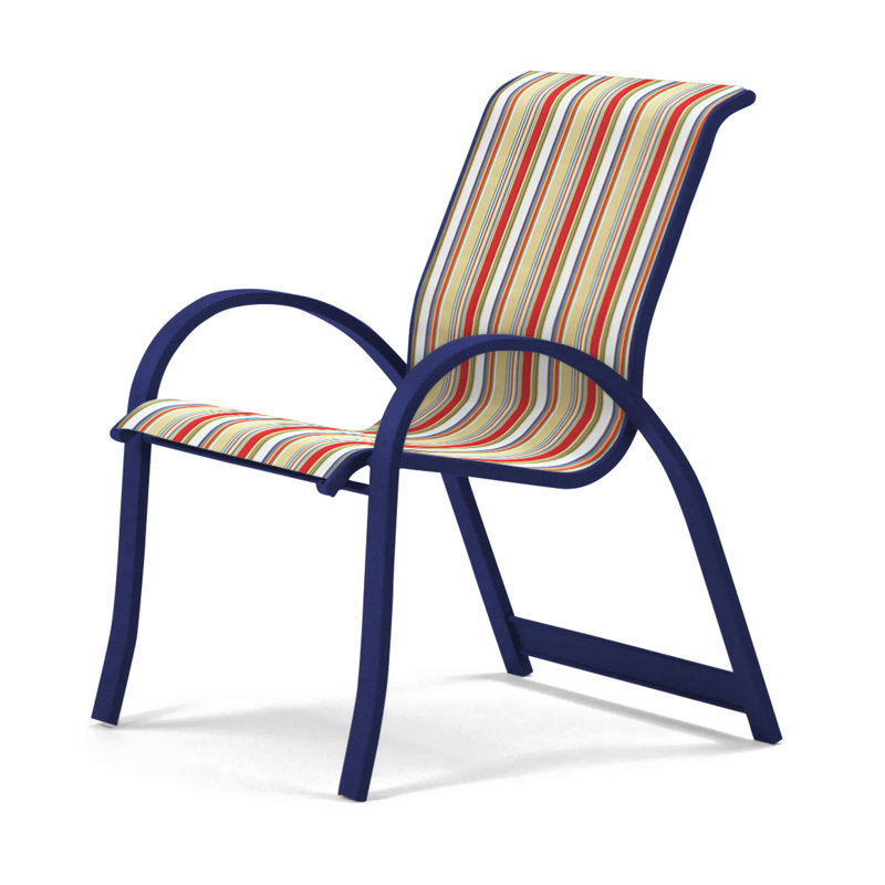 Aruba Stacking Patio Dining Armchair, Fiesta, White