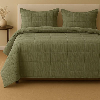 Cotton Canvas Coverlet Set 