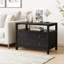 Table de chevet noire à 2 tiroirs avec rangement ouvert, 81,5 cm de largeur-790672003