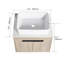 Meuble-lavabo mural 36 po avec lavabo en céramique et tablettes latérales