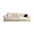 Modern white simple suede straight-row sofa-1600968051