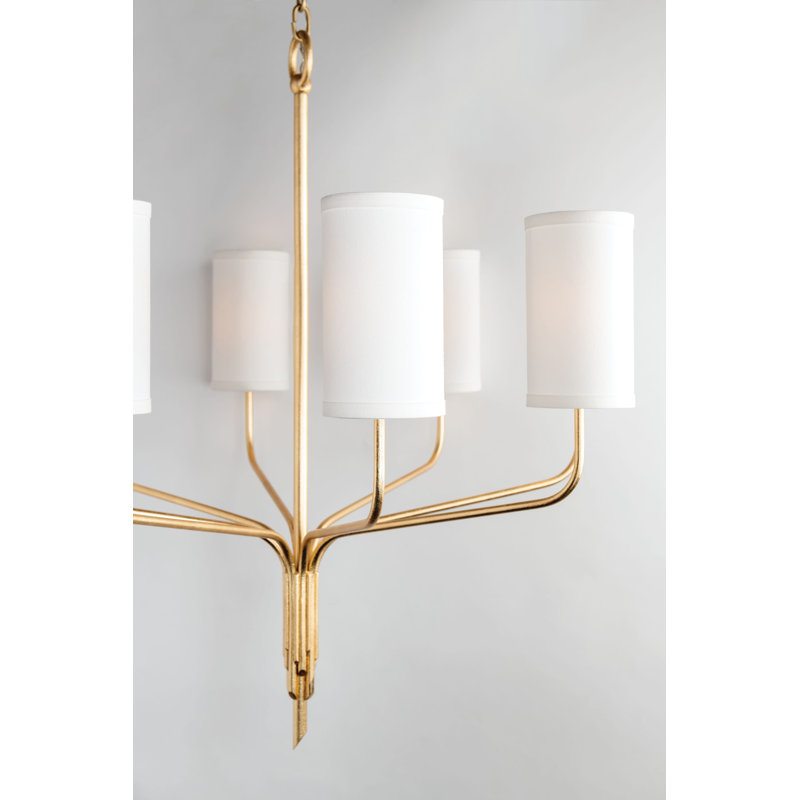 Juniper 8 - Light Chandelier, Textured Gold Leaf, 6
