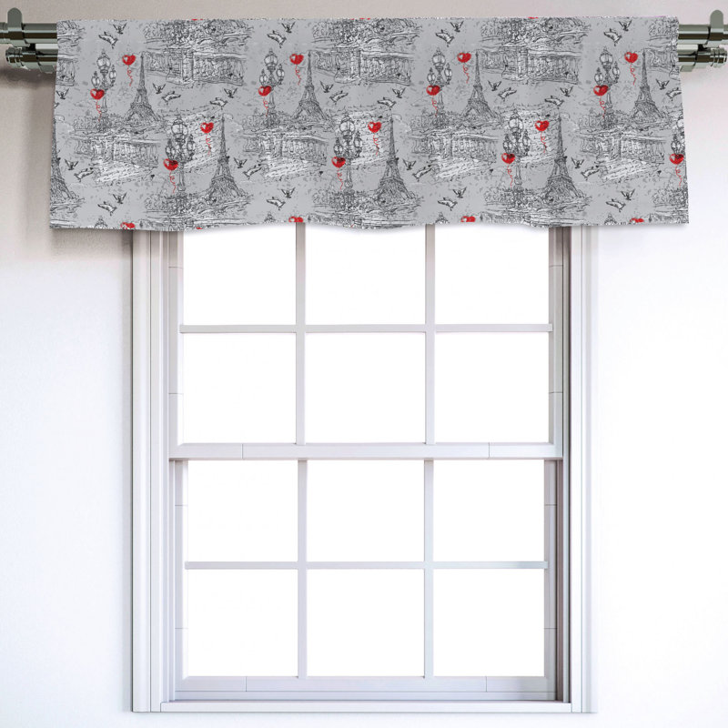 Sateen Toile Ruffled Window Valance