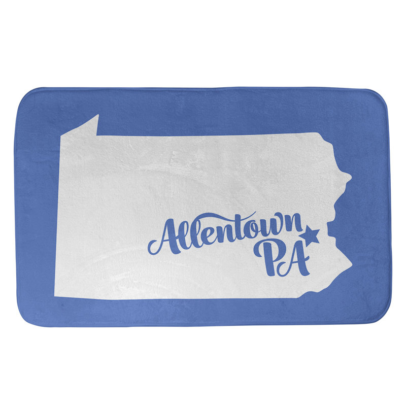 Tapis pour salle de bain allentown pennsylvanie, l 17 po x L 21 po, Bleu, Allentown, Pennsylvanie