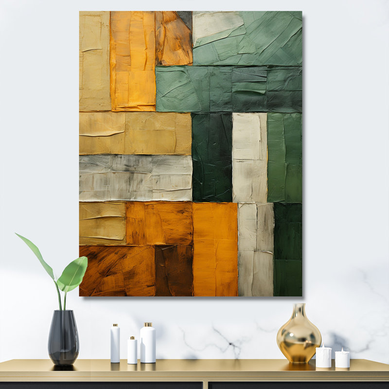 Imantas Cubism Geometric Plains III sur toile, H 40 po x l 30 po x P 1,5 po, Toile tendue