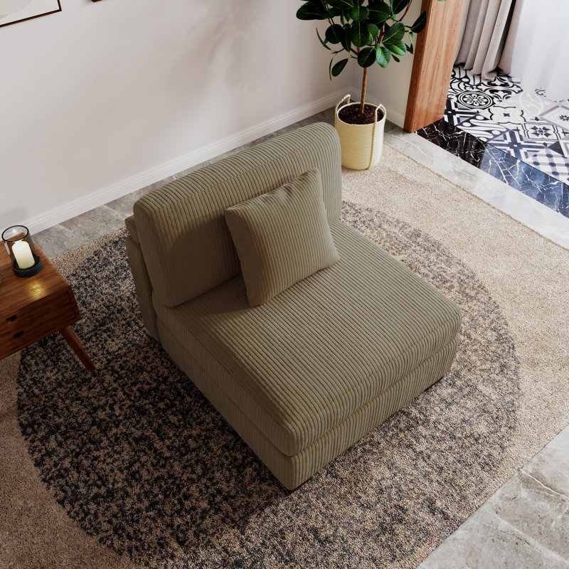 Fauteuil d'appoint en velours côtelé Milbrey, Chameau, Velours côtelé