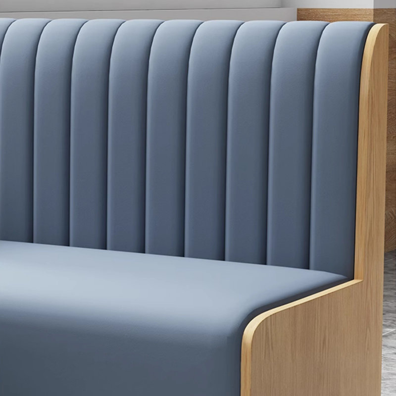 Curved Conference Table with Genuine Leather, Solid Wood & Breathable Mesh