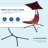Pool Curved Steel Outdoor Lounge Chairs, Hanging Chaise Lounger Chair w/ Umbrella Canopy ＆ Pillow, Swing Hammock Chair-1439290371