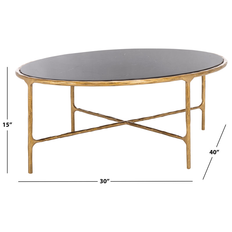 Table basse Evelynn, Laiton, Noir, noir, noir, noir