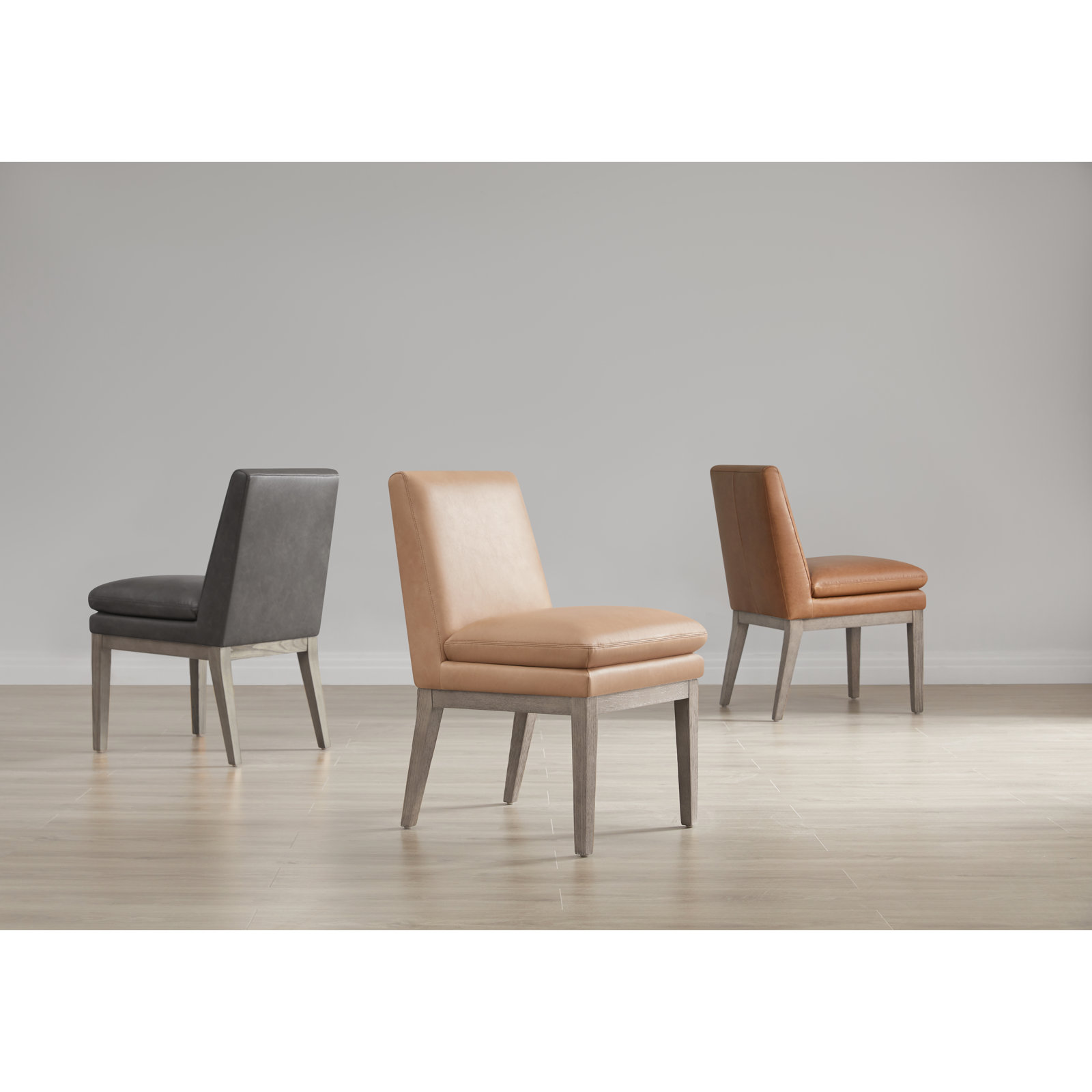 Bethea Genuine Leather Oak Side Chair, Copley Brown Performance