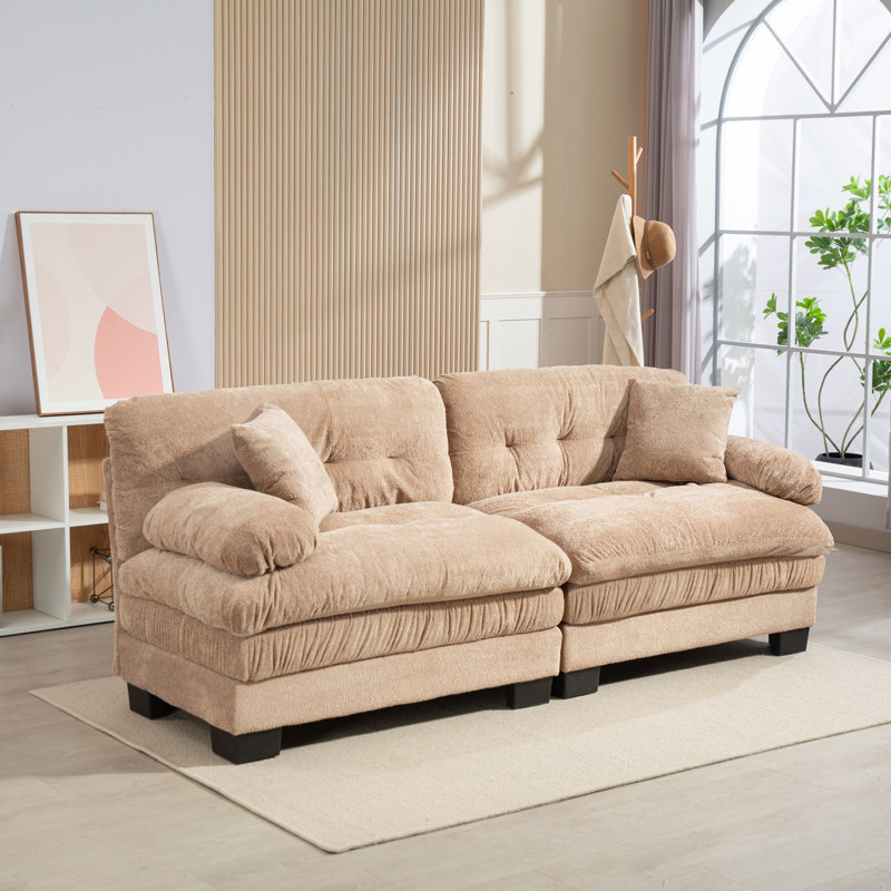 Canapé modulaire 84 po Chenille, Beige
