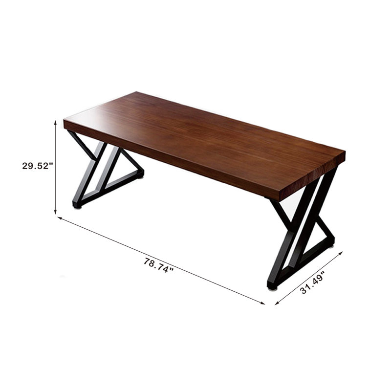 Dezyah Solid Wood Top Desks, 29.52" H x 78.74" W x 23.62" D