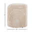 Repose-pieds de rangement 18 po en coton beige avec motif texturé à poils longs