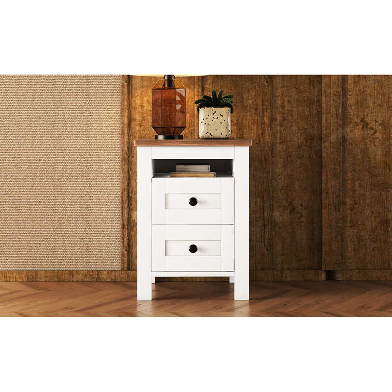 Table de chevet 2 pour la chambre à coucher - brune, élégante et pratique, table de chevet brune, design intemporel et rangement fonctionnel