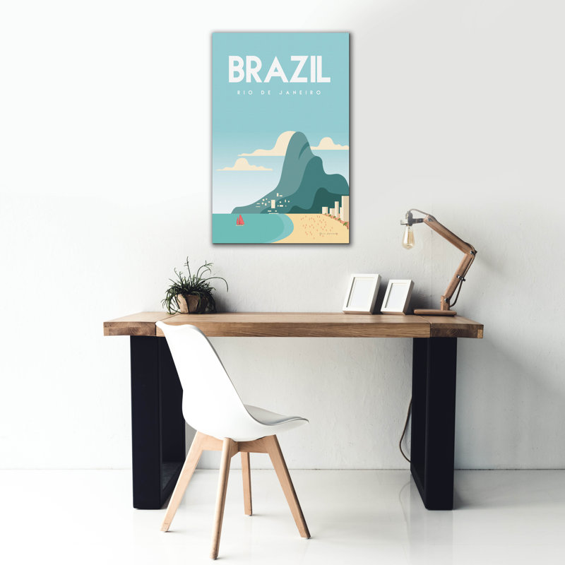  «Brésil» par Omar Escalante, art mural sur toile, 26 po x 40 po