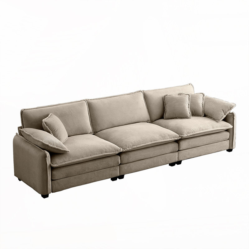 Canapé 3 places Corduroy, H 33,85 po x l 81 po x P 34,25 po, Tanné, 3