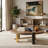 Vitaliana Retro Oval Coffee Table With Wood Grain Finish and Gold Metal Legs