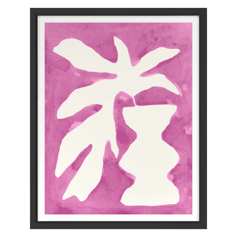 Wavy Urn Print by Kate Roebuck, Black Framed, 30" H x 24" W