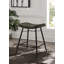Tabouret de bar rembourré en cuir brun clair (ensemble de 2)-1170199047-1170199096