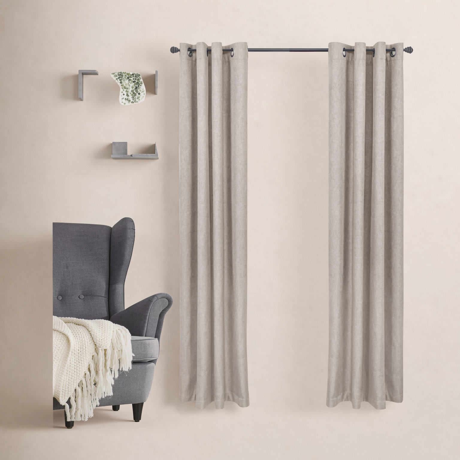 Lowri Beckett Standard Curtain Rod, Brown, 48" - 86"