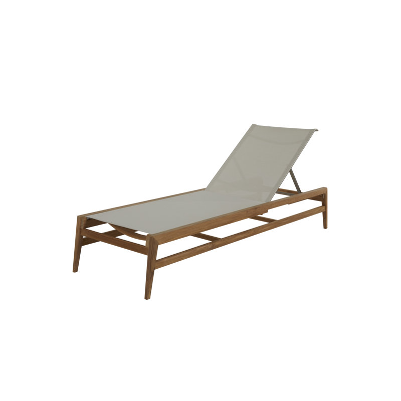 Coast Reclining Chaise Lounge, Natural Teak/Canvas Sling