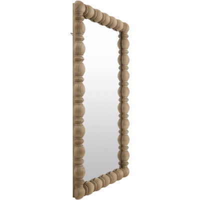 Solid Pine Wood Rectangle Accent Mirror